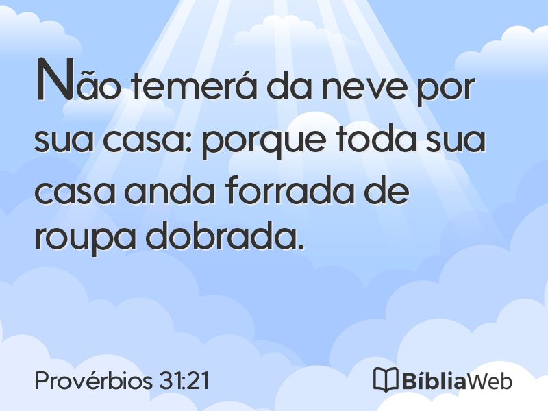Provérbios 31:21 em imagem para compartilhar