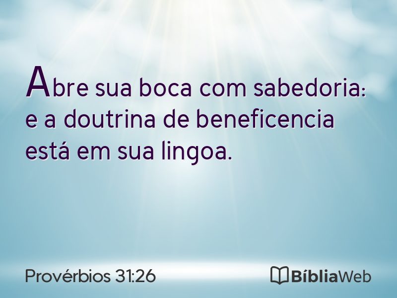 Provérbios 31:26 em imagem para compartilhar