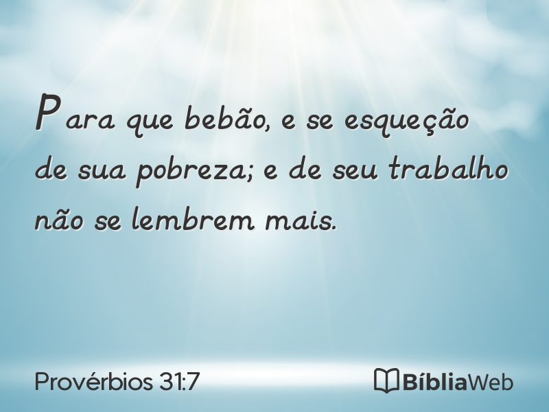 Provérbios 31:7 em imagem para compartilhar