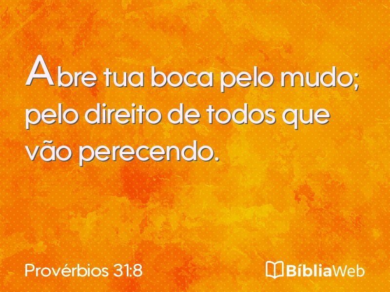 Provérbios 31:8 em imagem para compartilhar