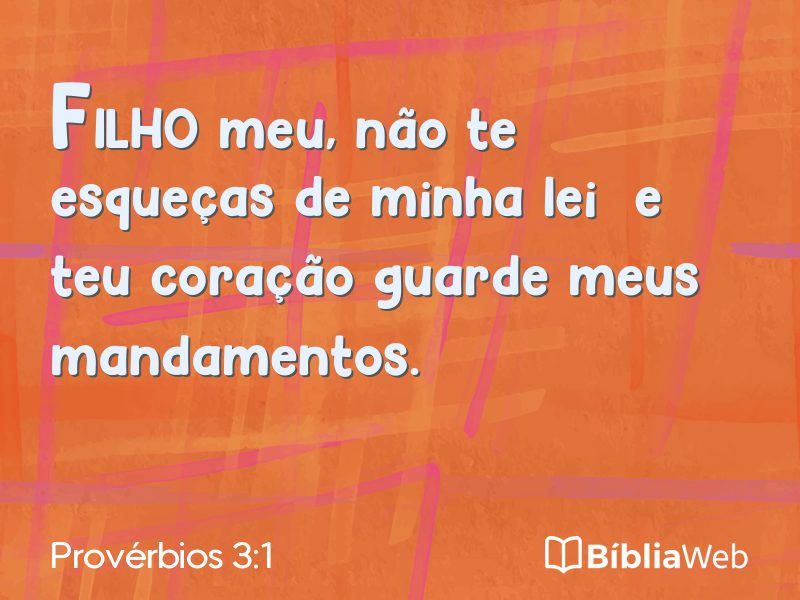Provérbios 3:1 em imagem para compartilhar