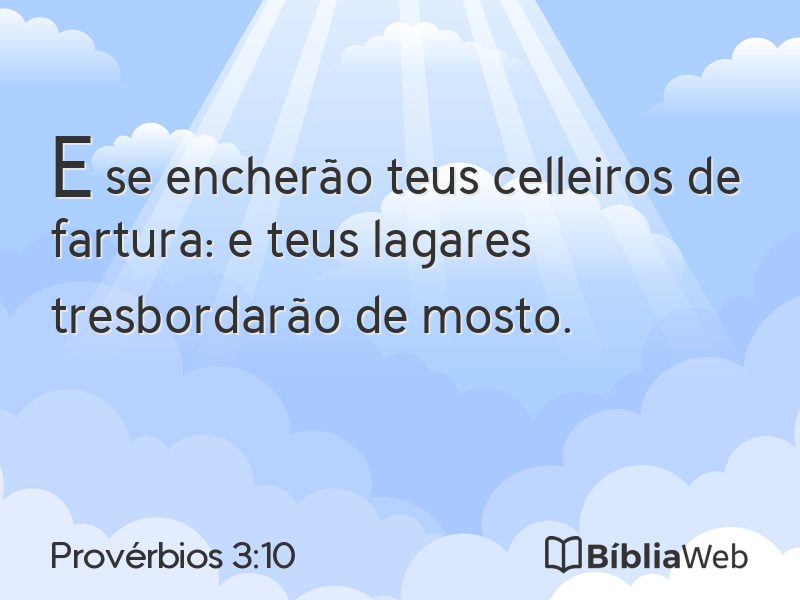 Provérbios 3:10 em imagem para compartilhar