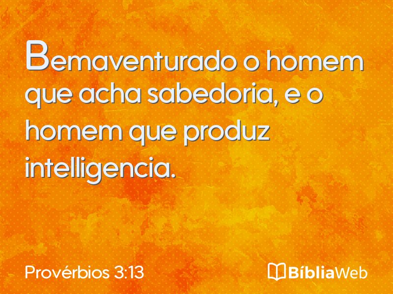 Provérbios 3:13 em imagem para compartilhar