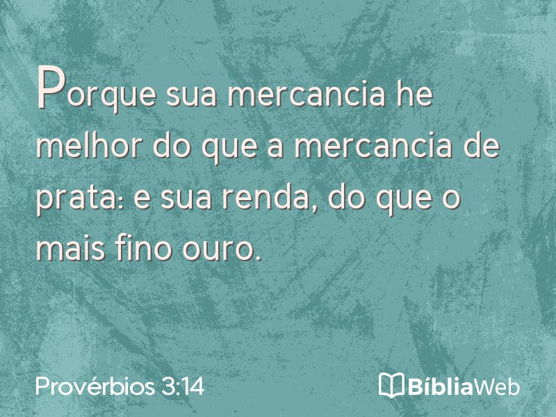 Provérbios 3:14 em imagem para compartilhar
