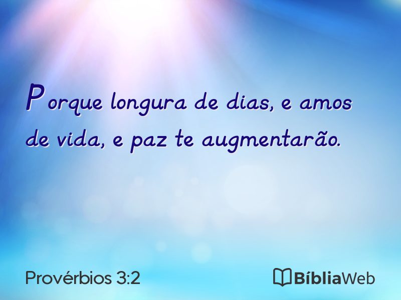 Provérbios 3:2 em imagem para compartilhar
