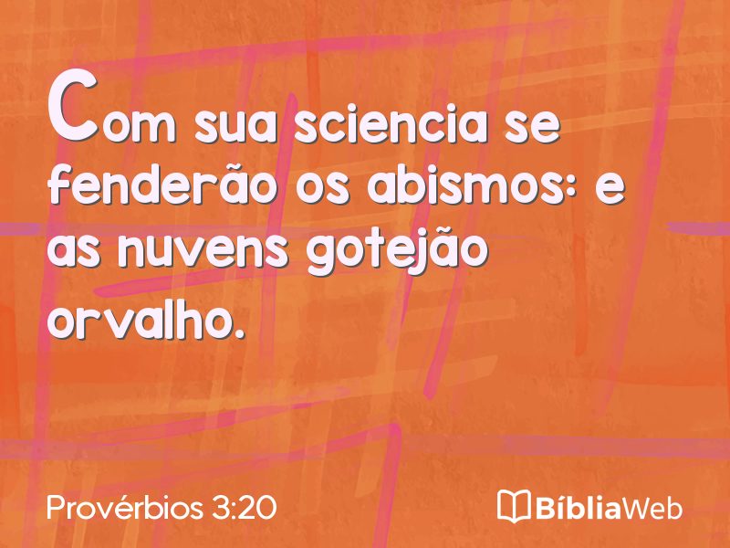 Provérbios 3:20 em imagem para compartilhar