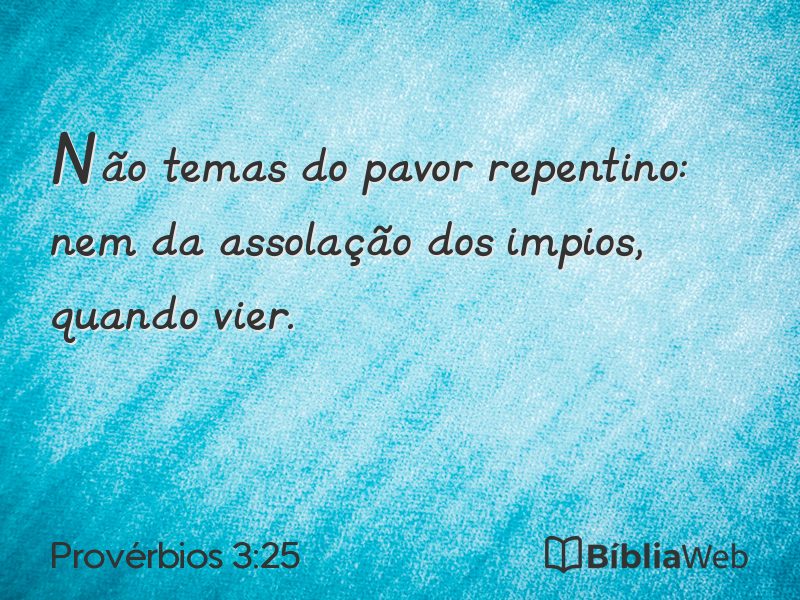 Provérbios 3:25 em imagem para compartilhar