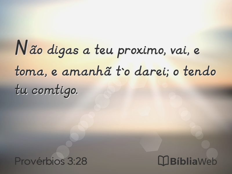 Provérbios 3:28 em imagem para compartilhar