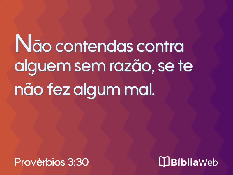 Provérbios 3:30 em imagem para compartilhar