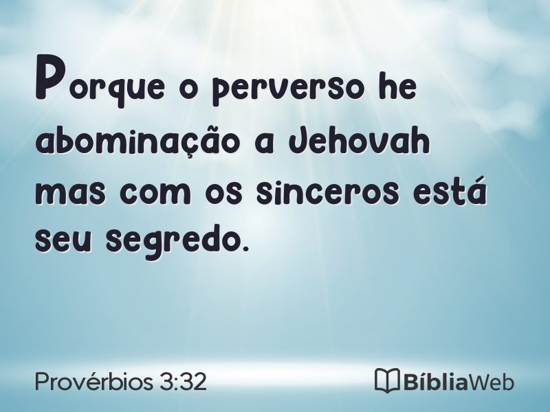 Provérbios 3:32 em imagem para compartilhar