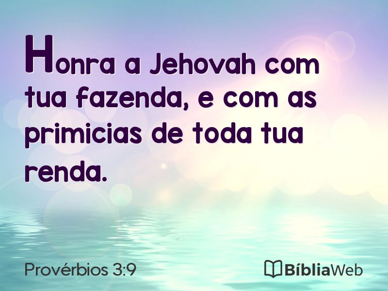 Provérbios 3:9 em imagem para compartilhar