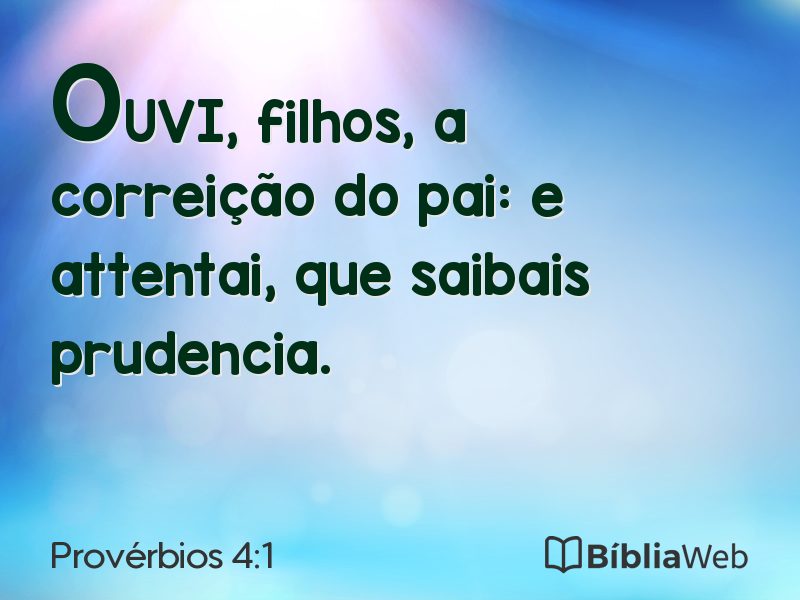 Provérbios 4:1 em imagem para compartilhar