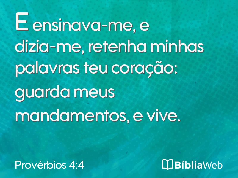 Provérbios 4:4 em imagem para compartilhar