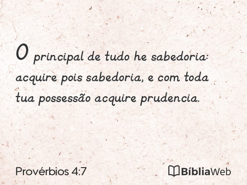 Provérbios 4:7 em imagem para compartilhar