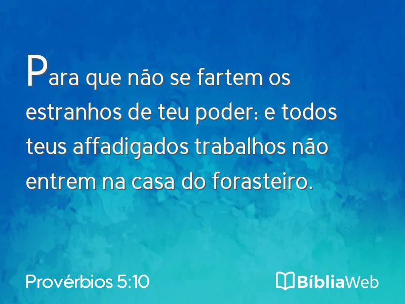 Provérbios 5:10 em imagem para compartilhar