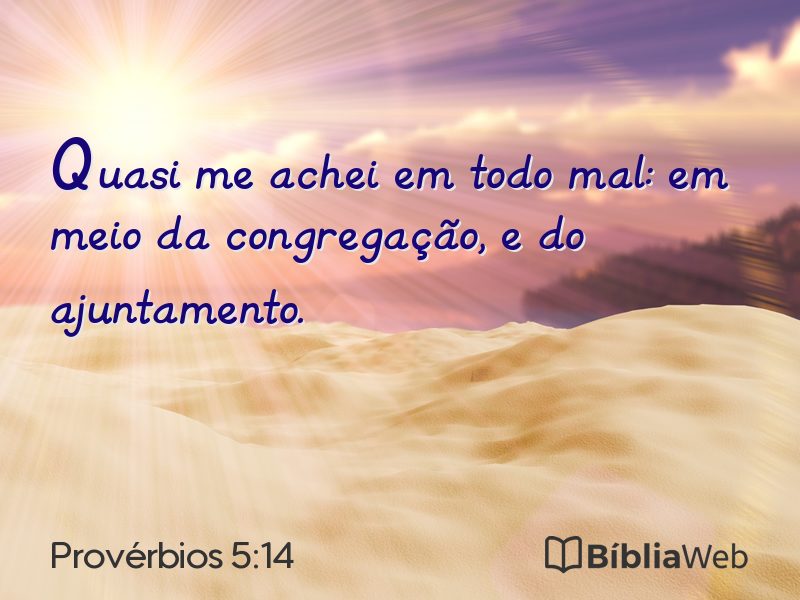 Provérbios 5:14 em imagem para compartilhar