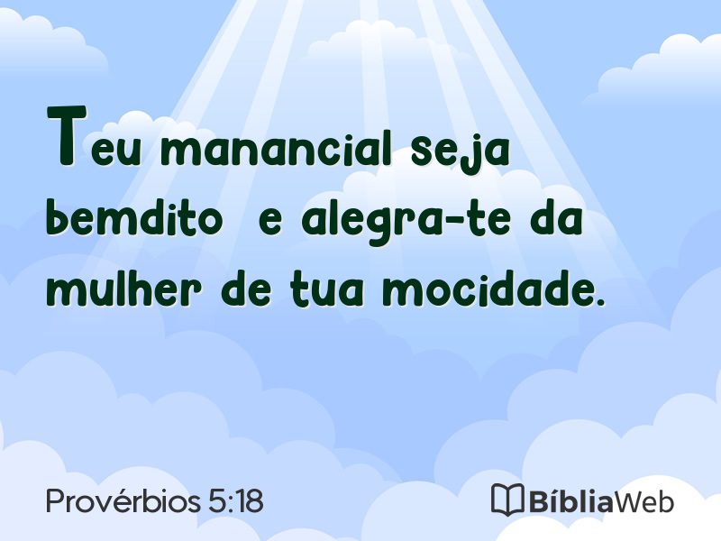 Provérbios 5:18 em imagem para compartilhar