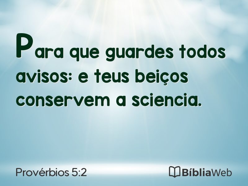 Provérbios 5:2 em imagem para compartilhar