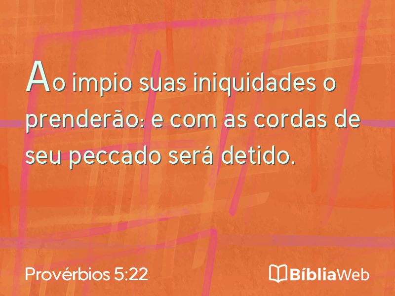 Provérbios 5:22 em imagem para compartilhar