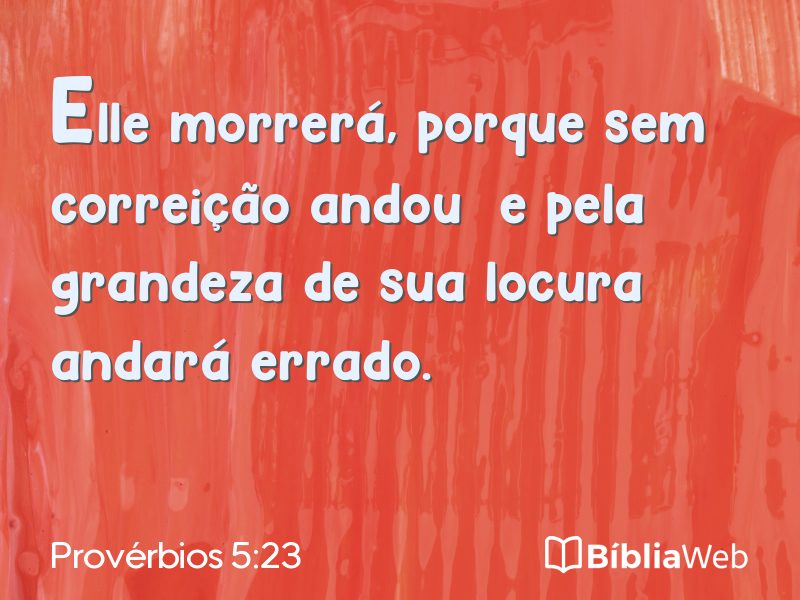 Provérbios 5:23 em imagem para compartilhar