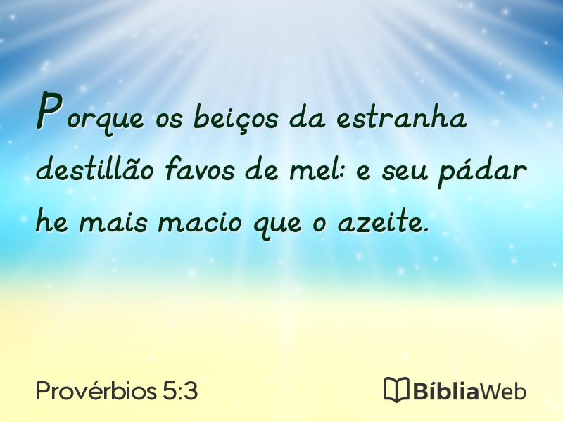 Provérbios 5:3 em imagem para compartilhar