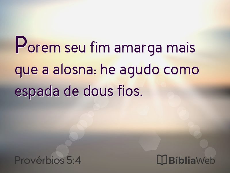 Provérbios 5:4 em imagem para compartilhar