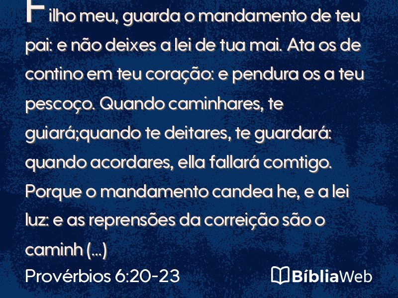 Provérbios 6:20-23 em imagem para compartilhar