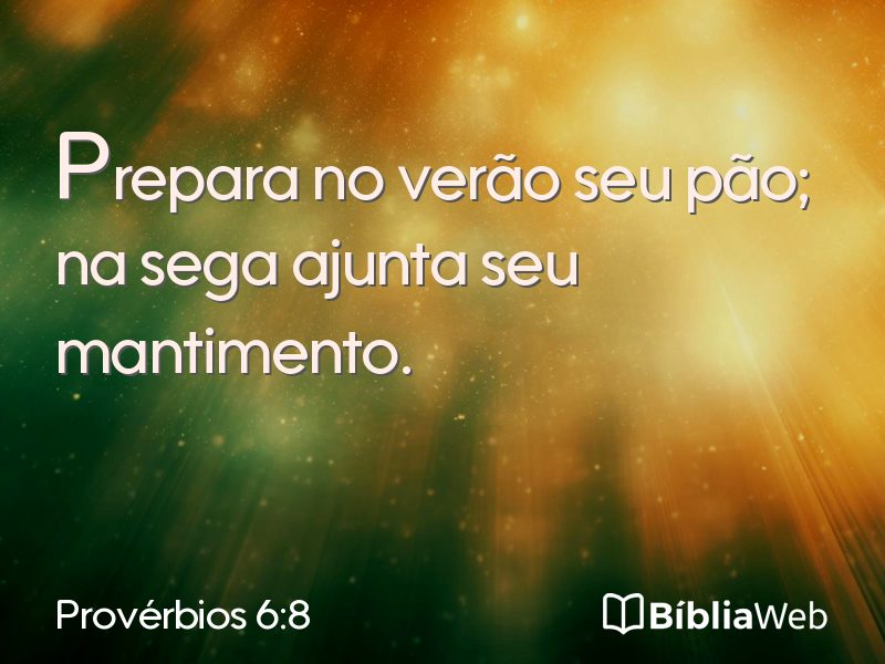 Provérbios 6:8 em imagem para compartilhar