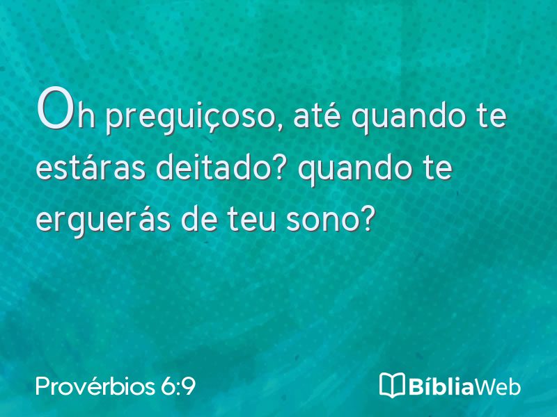 Provérbios 6:9 em imagem para compartilhar