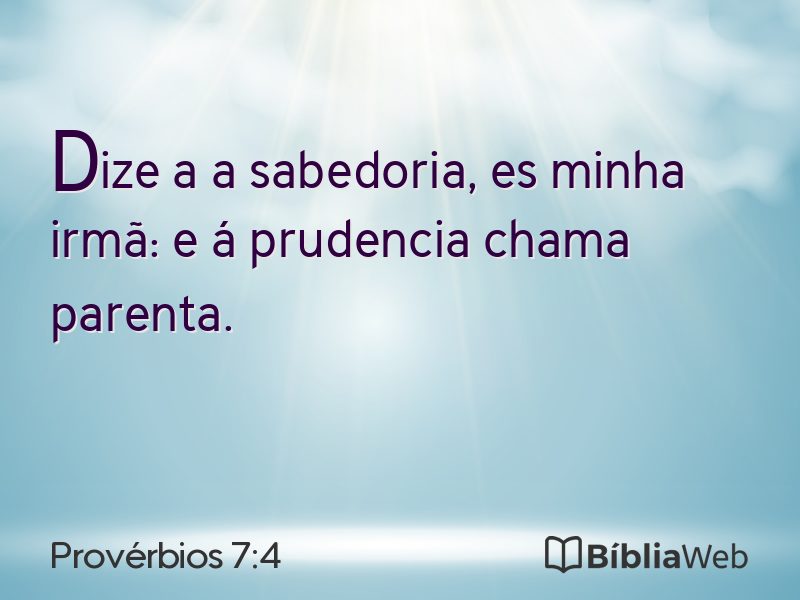 Provérbios 7:4 em imagem para compartilhar