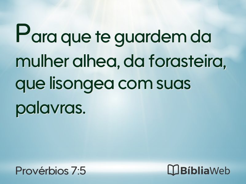 Provérbios 7:5 em imagem para compartilhar