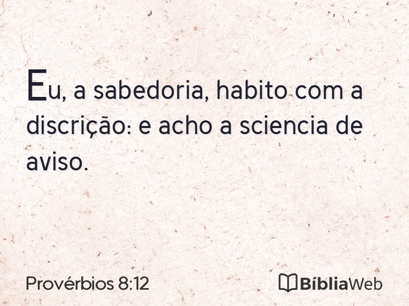 Provérbios 8:12 em imagem para compartilhar