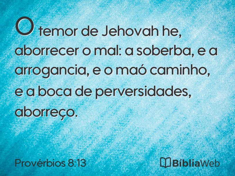 Provérbios 8:13 em imagem para compartilhar
