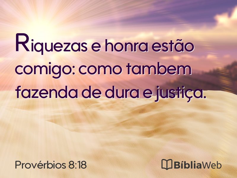 Provérbios 8:18 em imagem para compartilhar
