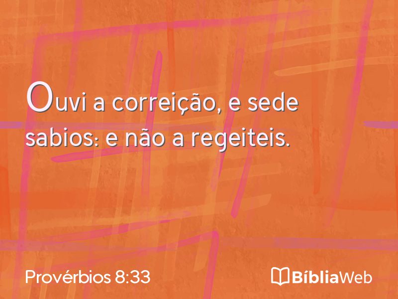 Provérbios 8:33 em imagem para compartilhar