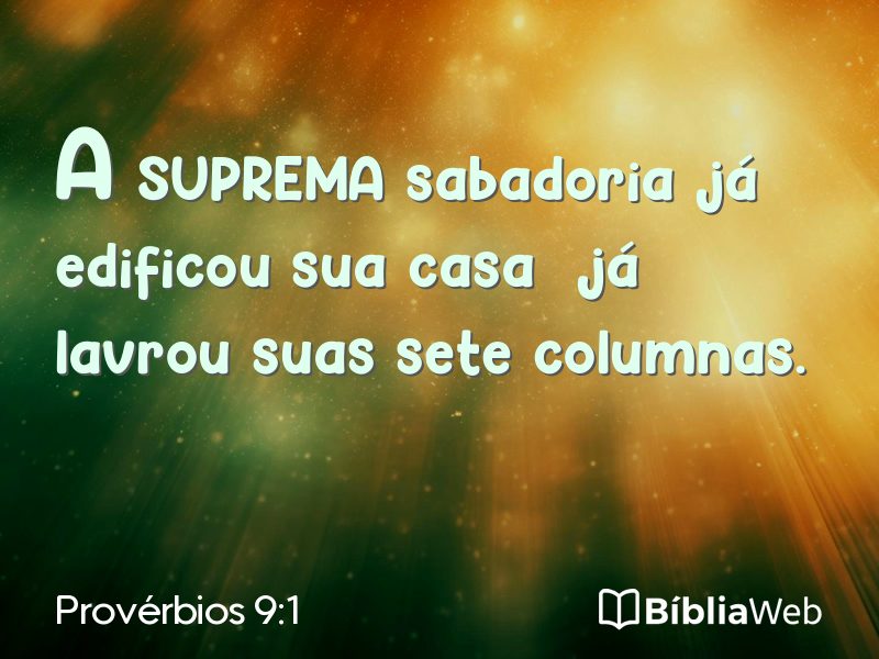 Provérbios 9:1 em imagem para compartilhar