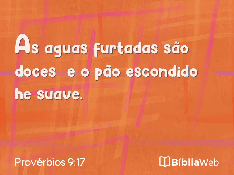 Provérbios 9:17 em imagem para compartilhar
