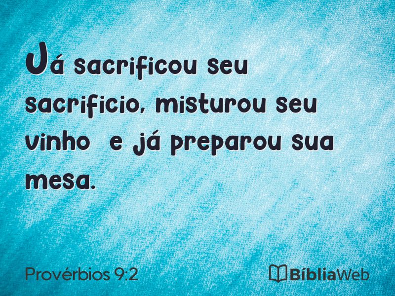 Provérbios 9:2 em imagem para compartilhar