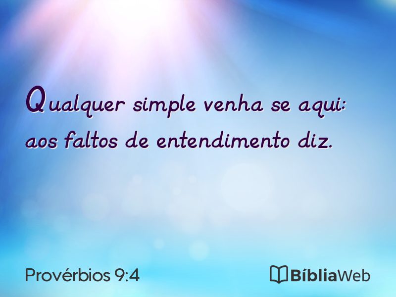 Provérbios 9:4 em imagem para compartilhar