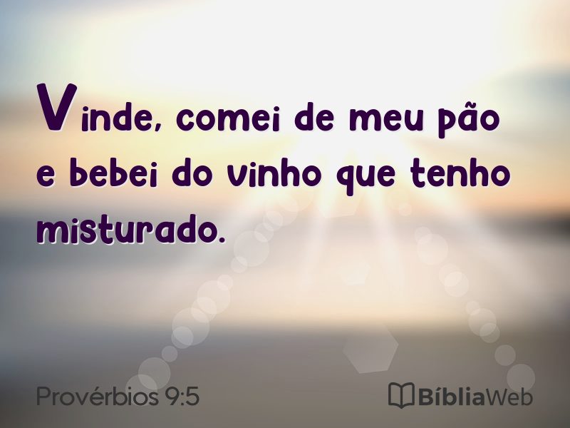 Provérbios 9:5 em imagem para compartilhar