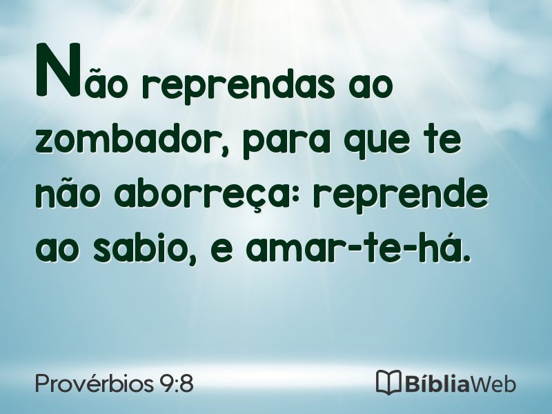 Provérbios 9:8 em imagem para compartilhar