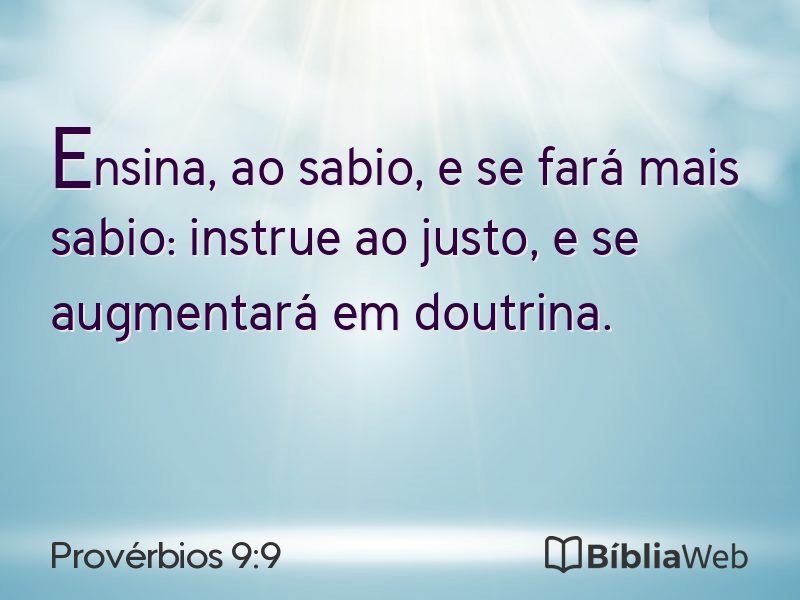 Provérbios 9:9 em imagem para compartilhar