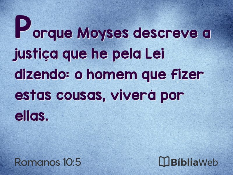 Romanos 10:5 em imagem para compartilhar