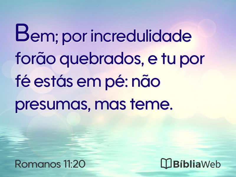 Romanos 11:20 em imagem para compartilhar