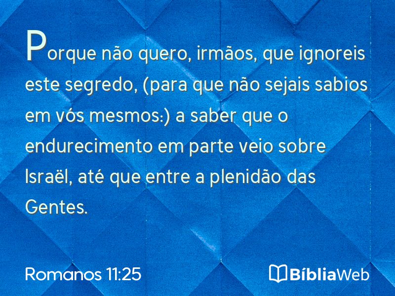 Romanos 11:25 em imagem para compartilhar