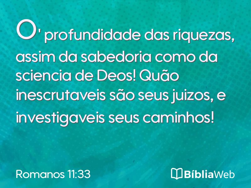 Romanos 11:33 em imagem para compartilhar