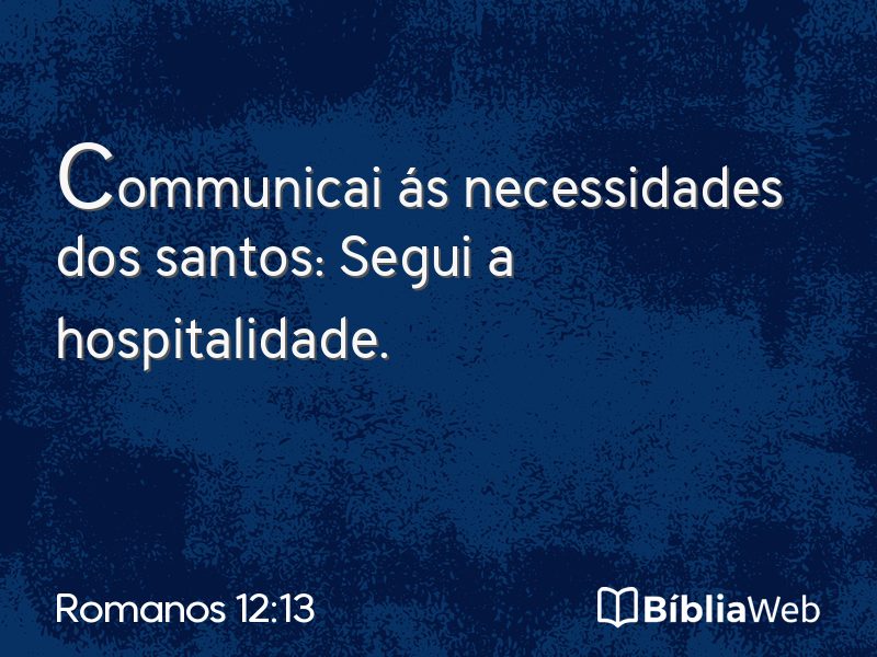 Romanos 12:13 em imagem para compartilhar