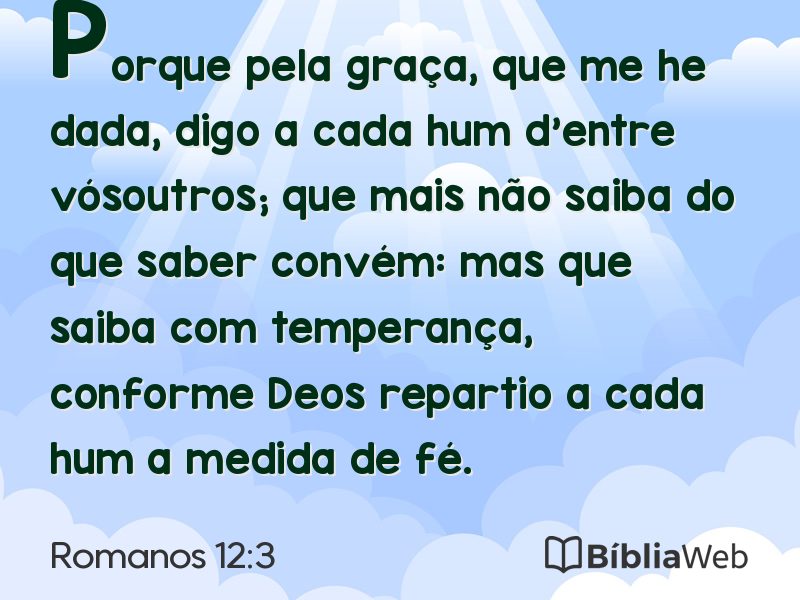 Romanos 12:3 em imagem para compartilhar