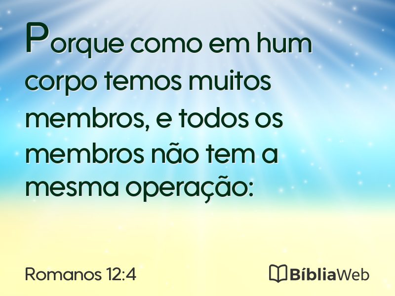 Romanos 12:4 em imagem para compartilhar
