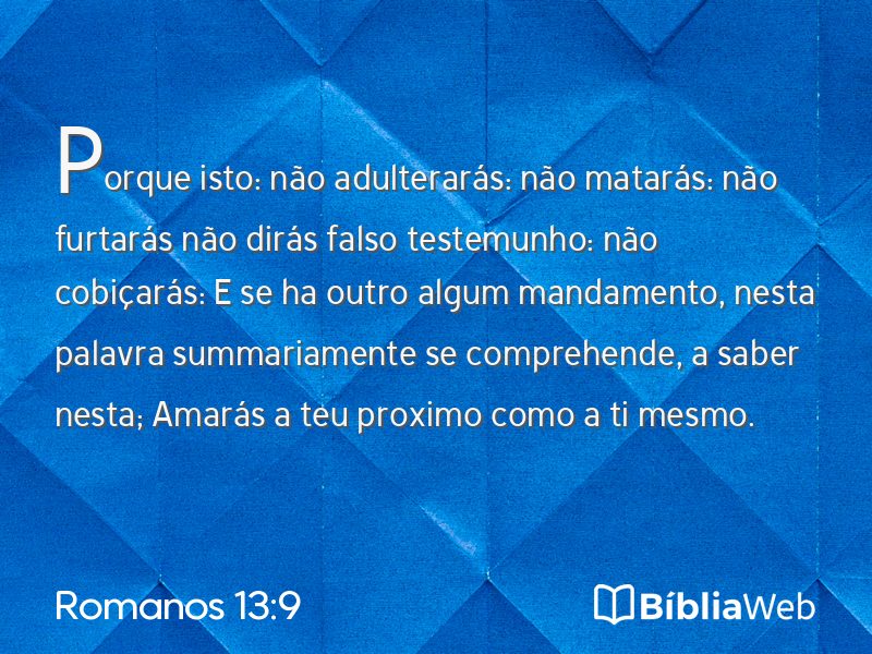 Romanos 13:9 em imagem para compartilhar